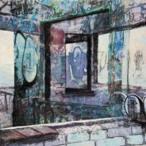 Portals 3.2 Leaving. 900 x 600 mm. Mixed media on paper and board. Artist: Ocky. (OA0010)