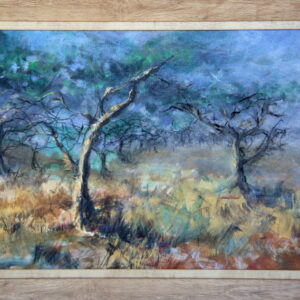 Trees at Cumberland. 560 x 380 mm. Mixed media on canvas board. Artist: Ocky (OA0001)