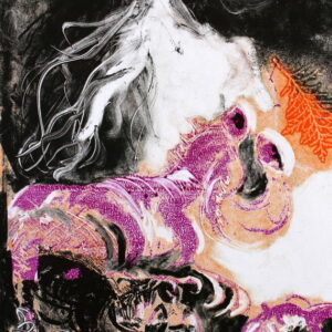 Beginnings:  - or not To be. 260 x 430 mm. Monotype on recycled paper.   Artist: Ocky. (OA007)