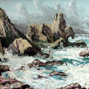 Seascape 2.  400 x 300 mm. Oil on canvas pad.      Artist: Ocky. (OA0015).