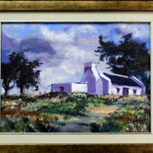 Cape fisherman's house.  Oil on canvas board. 250 x 300 mm. Framed.  Arist: Ocky. (OA0035)
